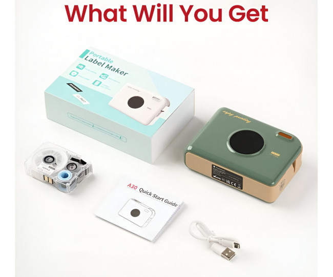 Карманный термопринтер Phomemo Ribbon Printer A30 Portable Home Label Maker